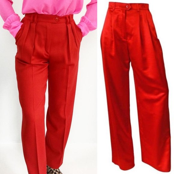 Escada Vintage Wool Pleated Front Trouser Pants - Picture 14 of 14